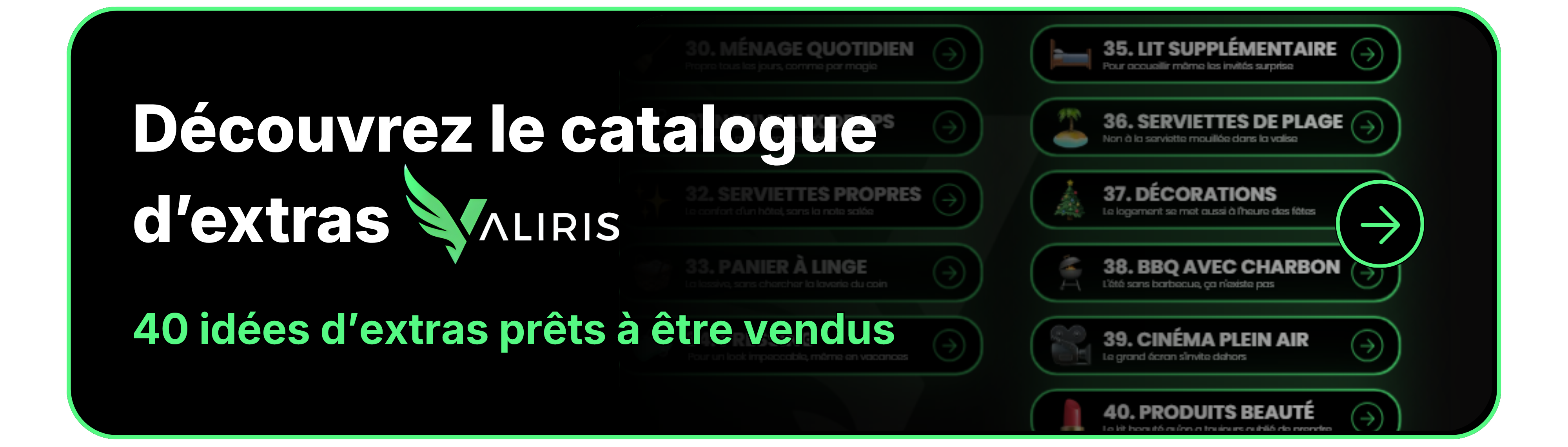 Découvrir le catalogue d'extras Valiris
