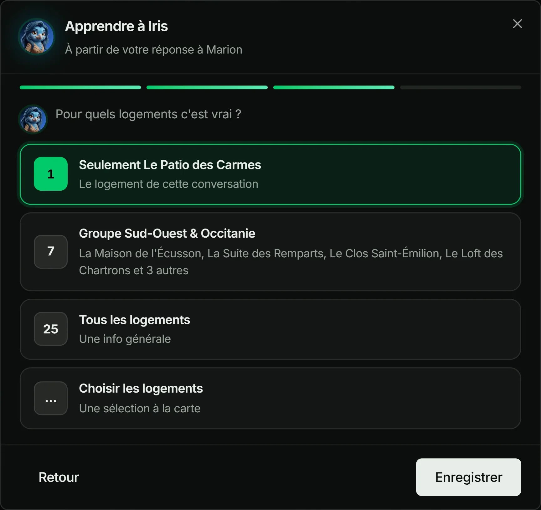 Apprendre à Iris, étape 3 : les logements concernés