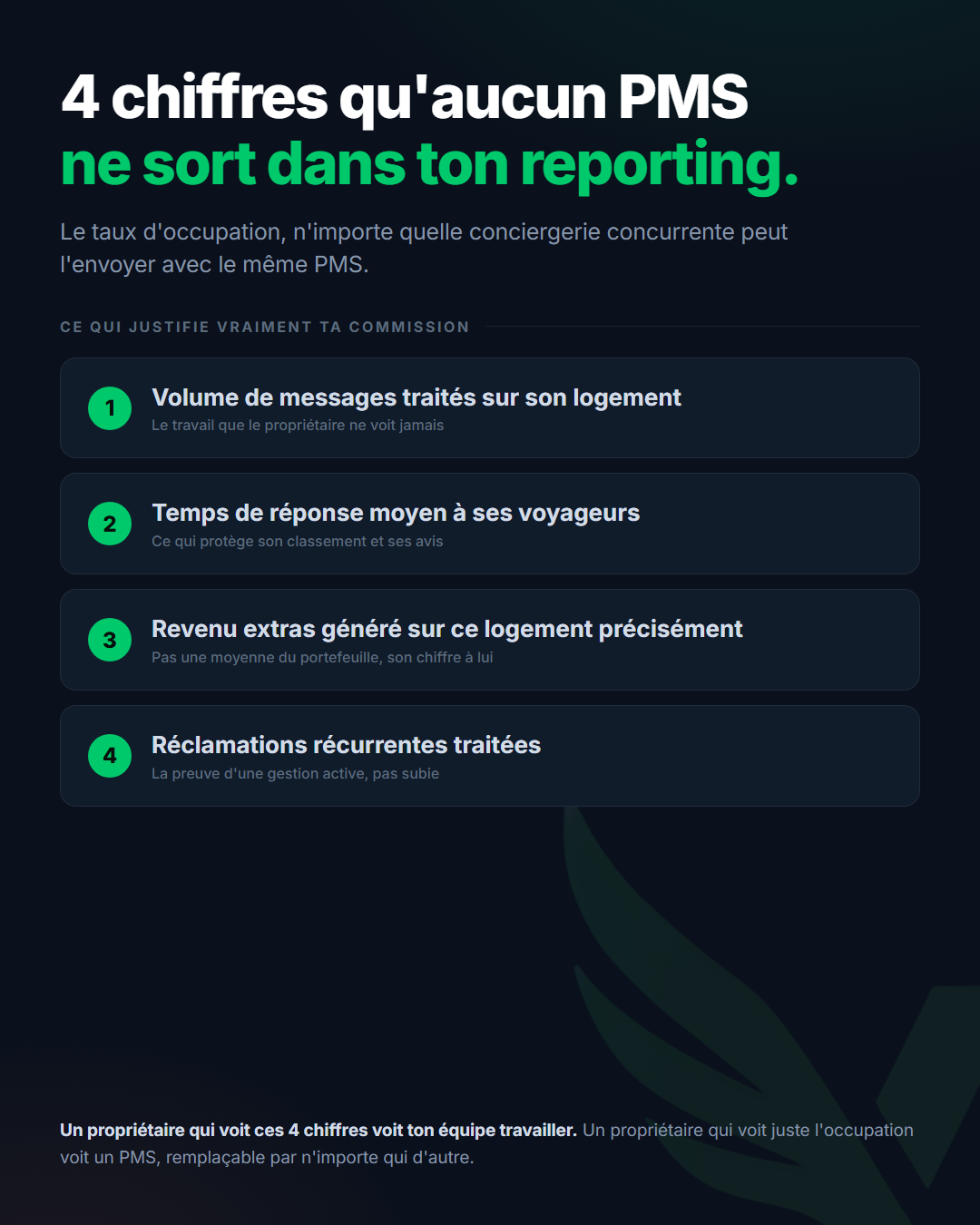 Les 4 chiffres à mettre dans le reporting propriétaire, qu'aucun PMS ne sort automatiquement